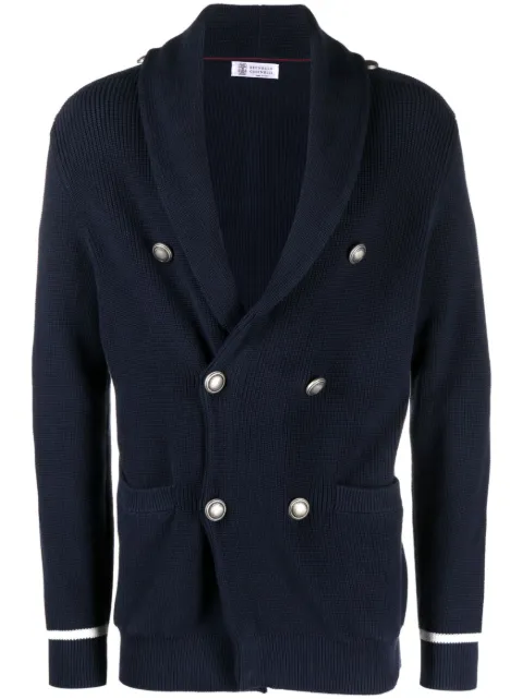 Brunello Cucinelli double-breasted cotton cardigan Blue M28704506PCC800