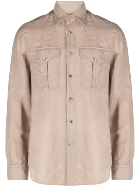 Brunello Cucinelli two-pocket long-sleeved shirt Brown MD6980696PC6268