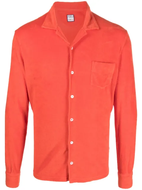 Fedeli terry-cloth cotton shirt Orange 6UED0312
