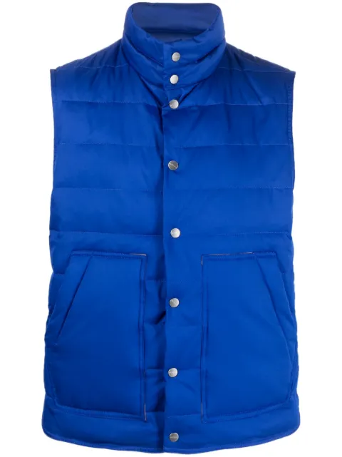 Kiton button-up padded gilet Blue UW1442YB900014