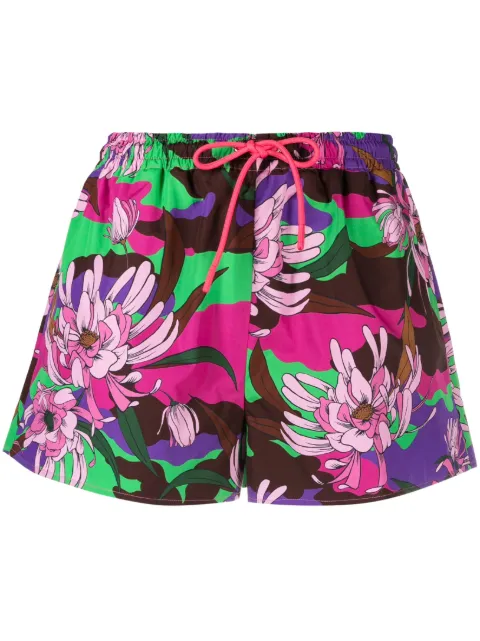 Moncler floral-print drawstring shorts Pink I10932B00014596S1