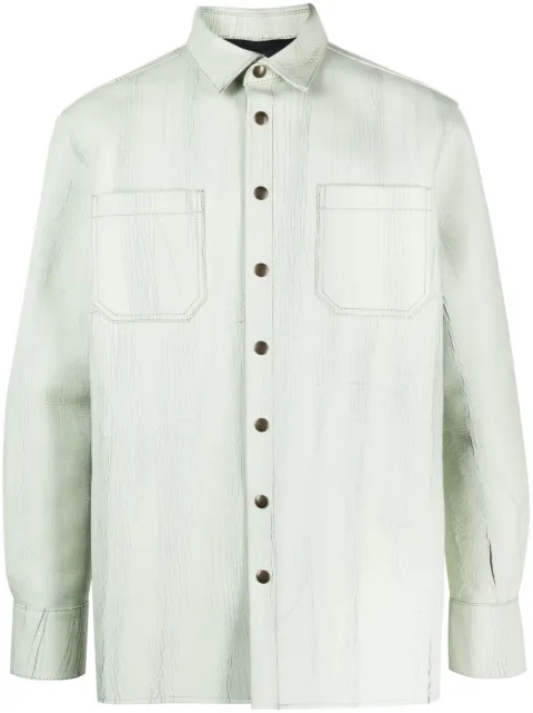 Botter textured-finish leather shirt Green 4026BL001
