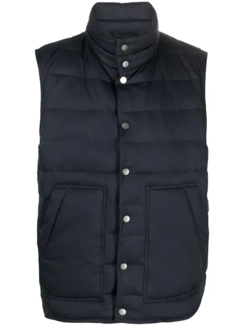 Kiton mock-neck padded gilet Blue UW1442YB900015