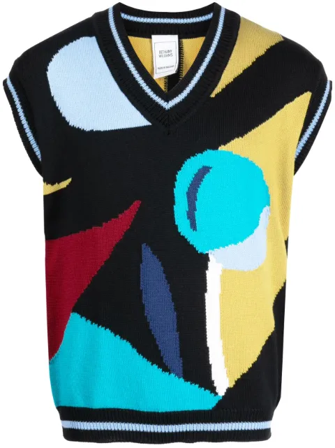 Bethany Williams graphic-print sleeveless vest Black BWSS23D005