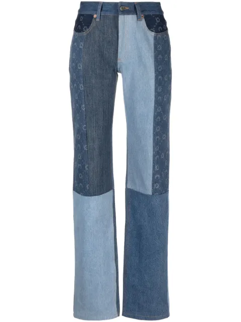 Marine Serre straight-leg patchwork jeans Blue P009SS23WU