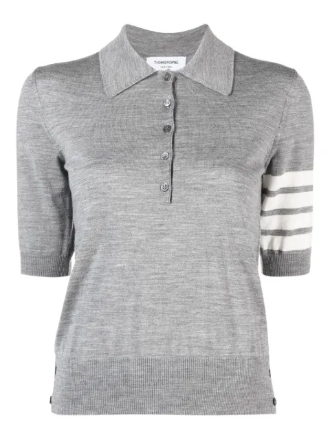 Thom Browne 4-Bar short-sleeve polo shirt Grey FKP053AY1014