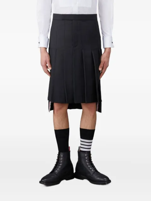 Thom Browne pleated back-strap skirt Black MGC019B00626