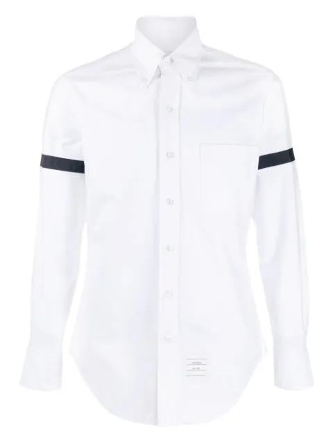 Thom Browne ribbon-detailed cotton shirt White MWL150BF0313