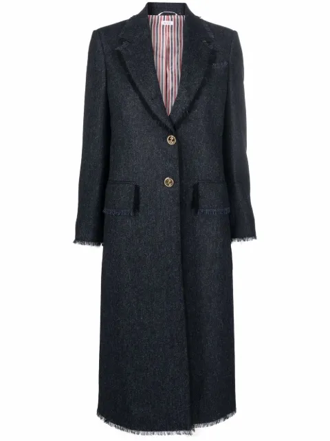 Thom Browne tweed single-breasted coat Blue FOC320W05385