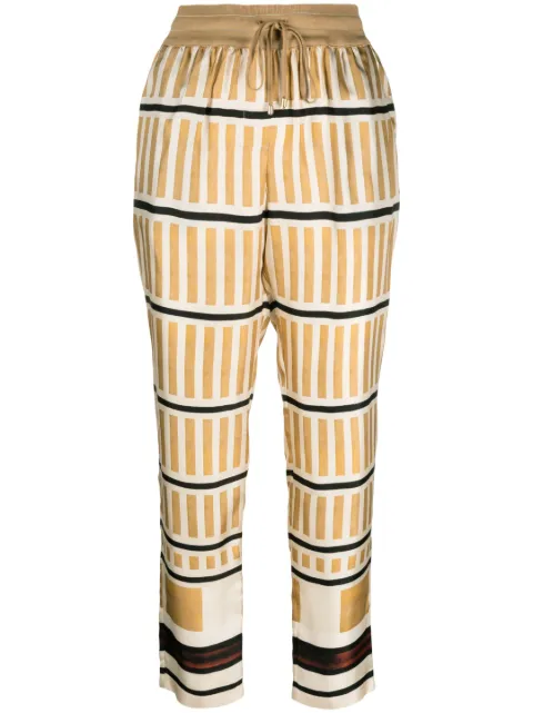 Lorena Antoniazzi stripe-print cropped trousers Neutrals E2366PA80A4264