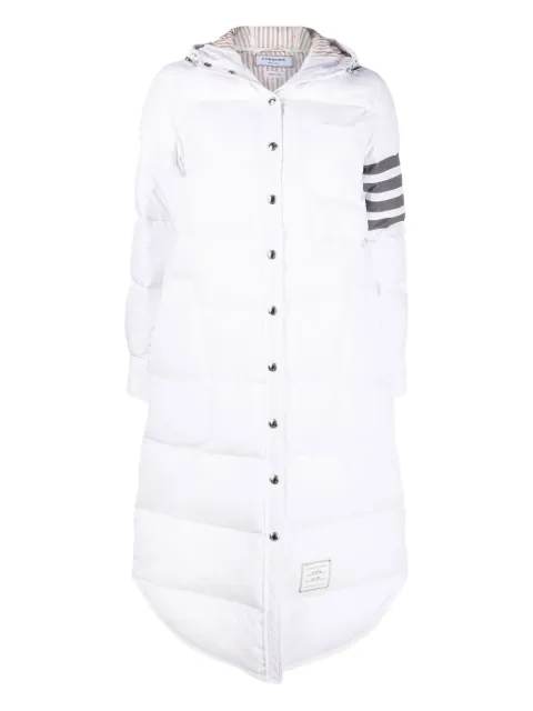 Thom Browne 4-Bar hooded padded coat White FOD025X05222