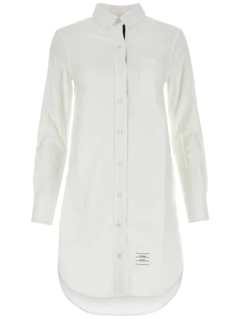 Thom Browne Oxford grosgrain placket mini shirtdress White FDS002EF0313
