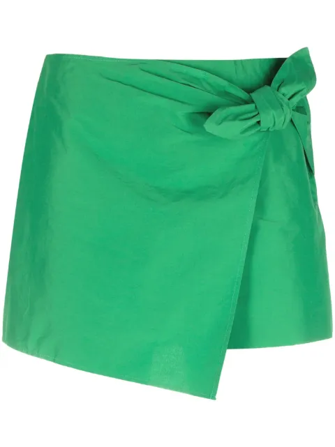 RED Valentino mid-rise knot-detail shorts Green RRFJ105S3