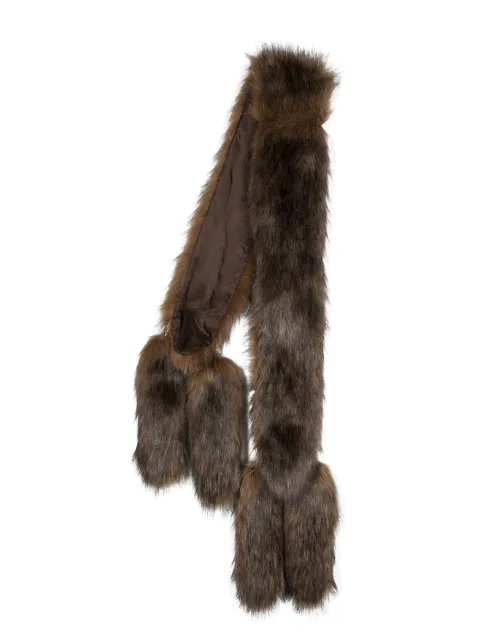 Moschino detahcable-detail faux-fur scarf Brown A33015565