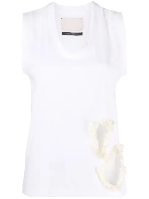 Calcaterra cut-out-detail cotton vest White T20RTEX19