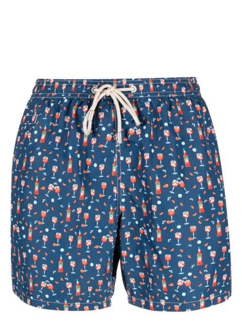 MC2 Saint Barth graphic-print swim shorts Blue LIGHTING
