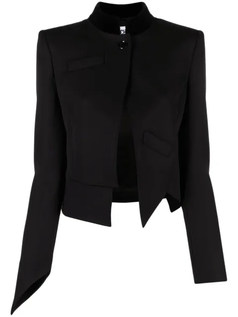Moschino cropped asymmetric twill blazer Black A05245518