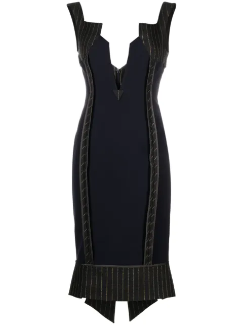 Moschino V-neck panelled midi dress Blue A04155524