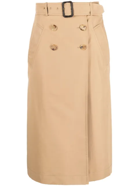 Moschino high-waisted belted midi skirt Brown J01055520