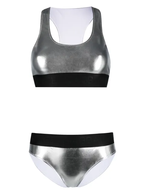 Dolce & Gabbana metallic-effect bikini Silver O8C07JFUSOZ