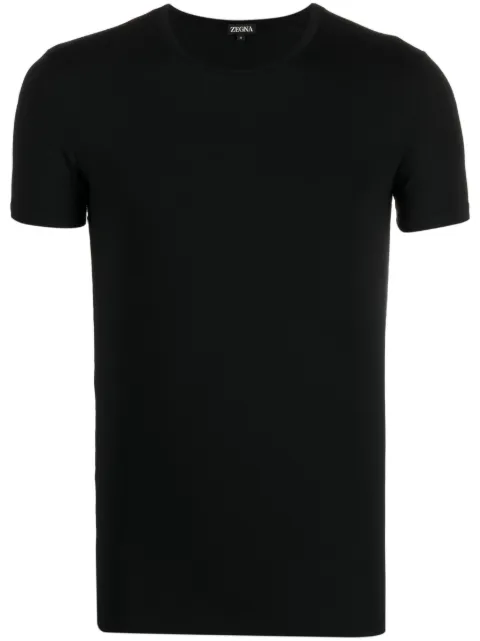 Zegna short-sleeved stretch-modal T-shirt Black N2M20010