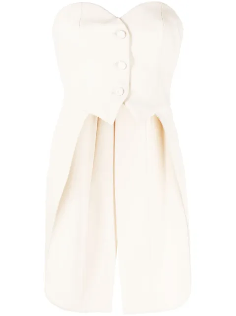Moschino asymmetric virgin-wool top Neutrals A08035517
