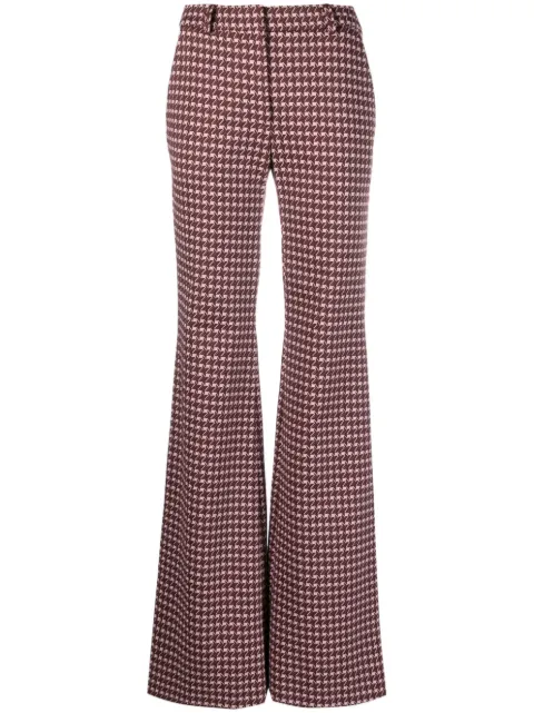 Moschino graphic-print flared trousers Pink A03015543