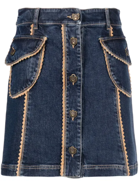 Moschino scallop-edge denim miniskirt Blue J01205523