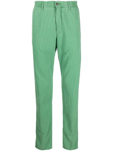 Incotex striped straight-leg trousers Green 11S16690911