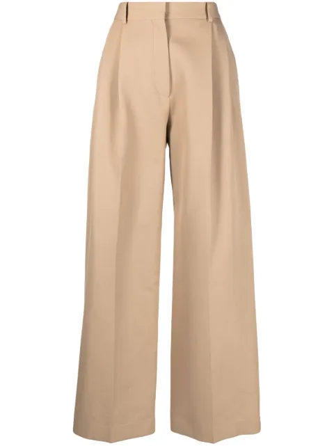 Calcaterra wide-leg tailored-cut trousers Brown P51TEX01