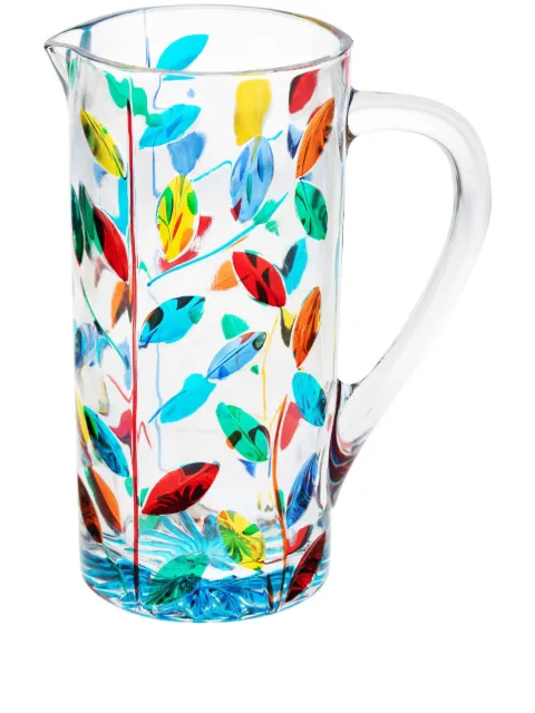 Les-Ottomans abstract-print glass jug Blue CGJ01