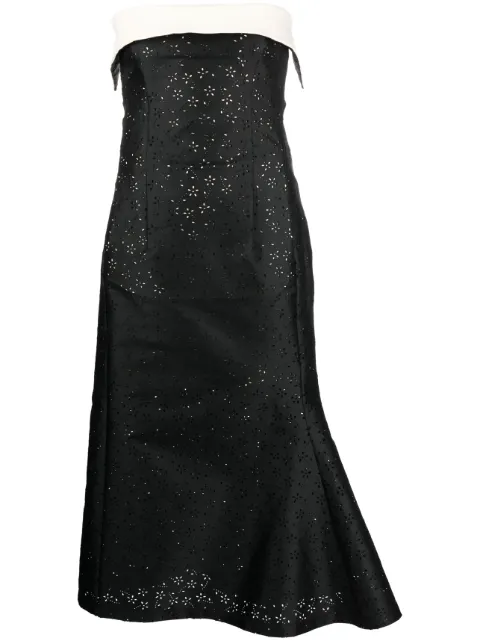 Philosophy Di Lorenzo Serafini pointelle knit midi dress Black A04102151