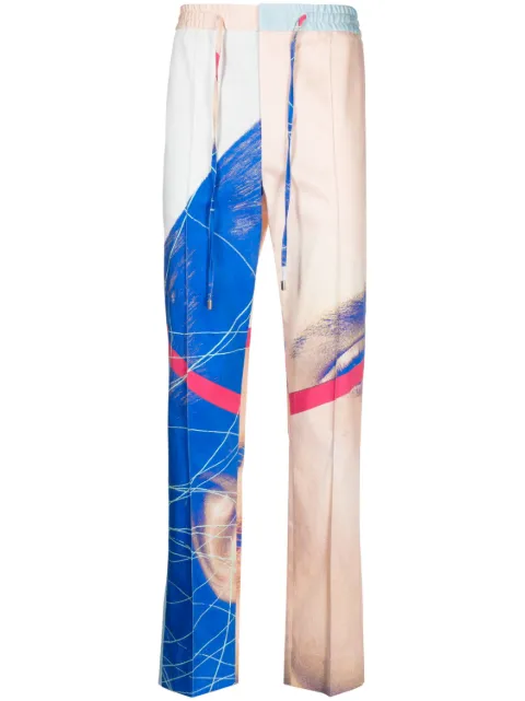 Limitato painterly-print straight-leg trousers Multicolour 11441980