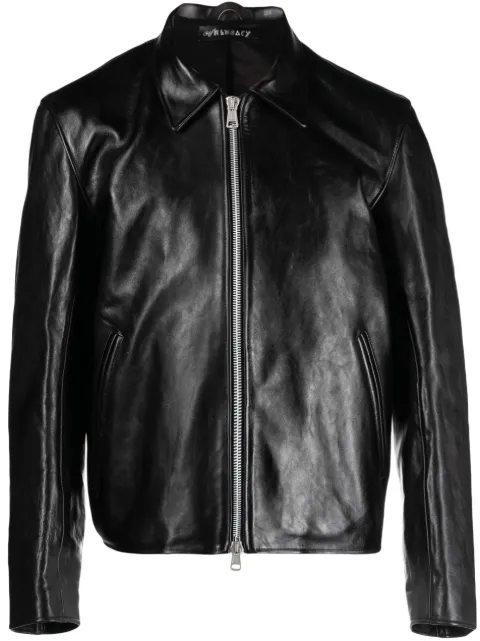 OUR LEGACY zip-up leather jacket Black M4239MTD