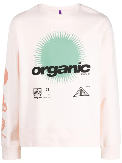 OAMC graphic-print cotton sweatshirt Pink 23E28OAJ29COT00835
