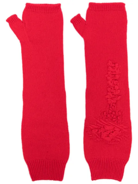 Barrie cashmere fingerless mittens Pink C30832