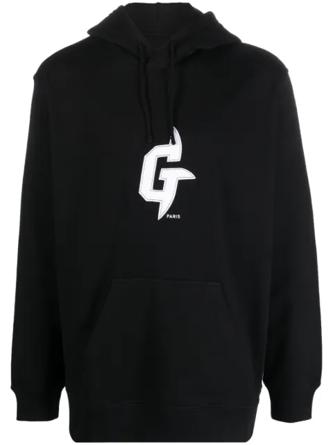 Givenchy logo-patch cotton hoodie Black BMJ0HD3YBK