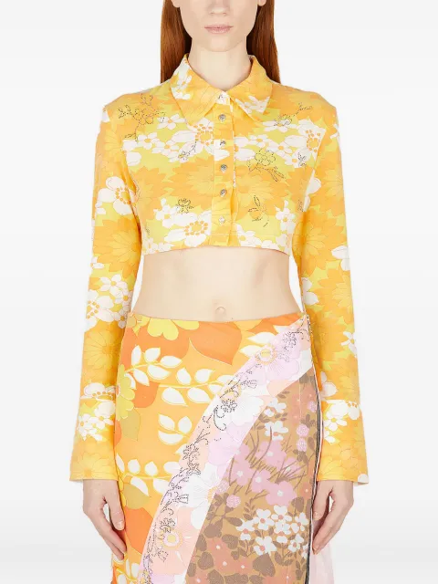 Rave Review floral-print shirt Yellow SS2321