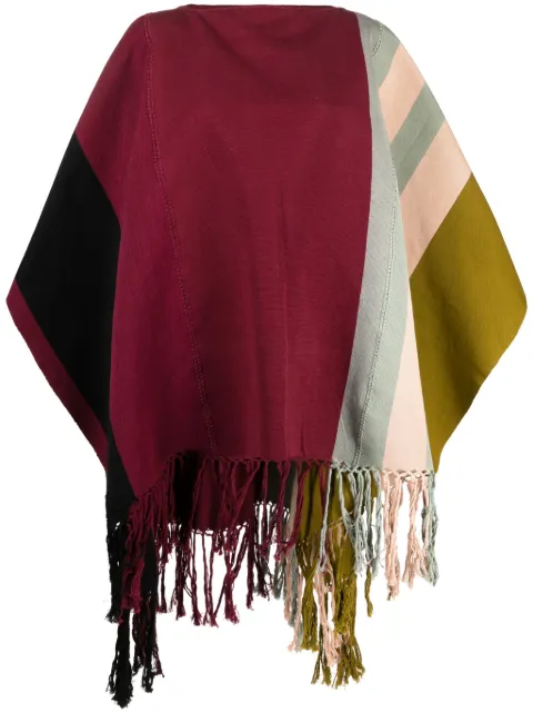 colville striped cotton poncho Red CVS23229