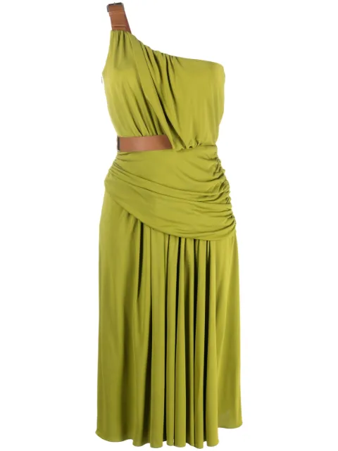 Alberta Ferretti one-shoulder draped dress Green AEF231M04410127