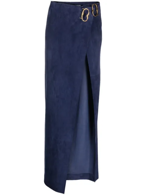 Bally suede maxi wrap skirt Blue 6304250