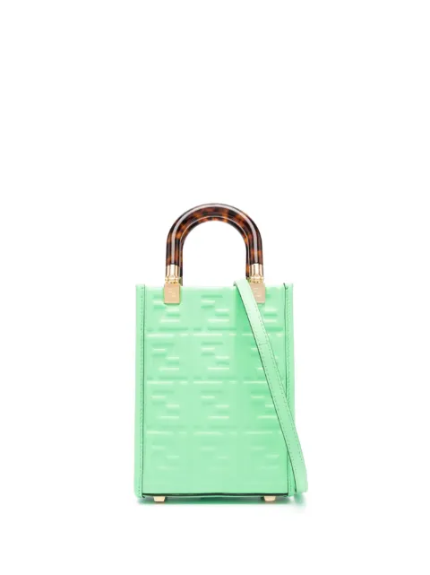 FENDI monogram-debossed tote bag Green 8BS051AMCI