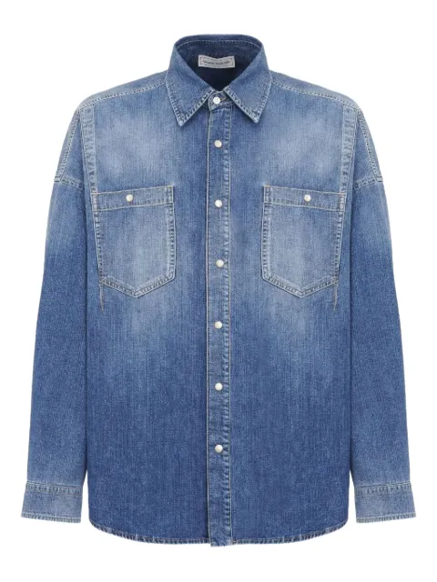 Alexander McQueen dart-detail denim shirt Blue 749481QVY13