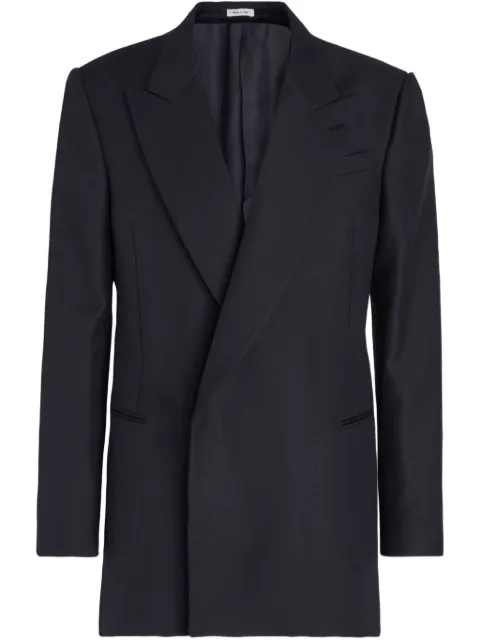 Alexander McQueen peak-lapels double-breasted blazer Blue 749650QVU63