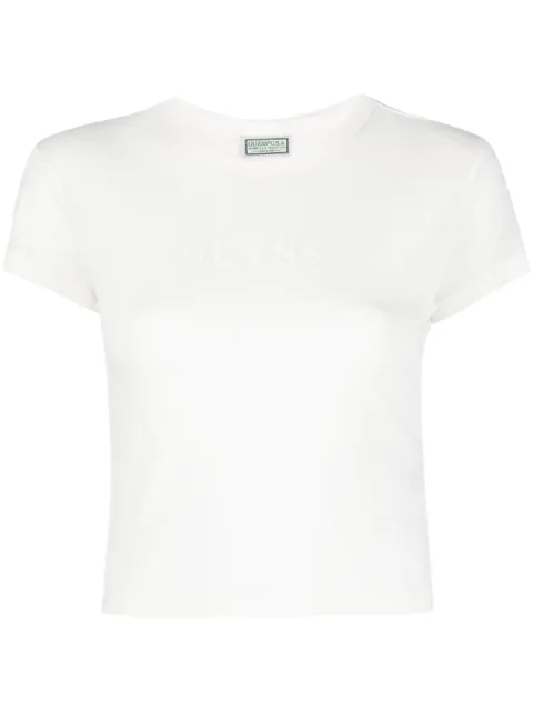 GUESS USA logo-print cropped T-shirt White W2BP00KBAX0