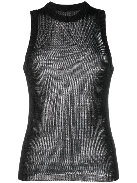 Low Classic semi-sheer sleeveless top Black LOW23UMKN030