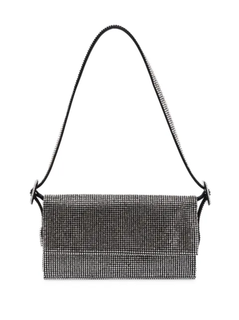 Benedetta Bruzziches crystal-embellished foldover shoulder bag Black 014