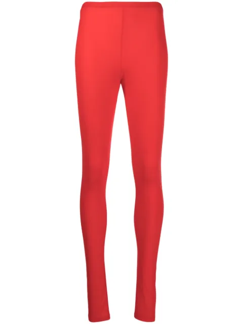 Raf Simons logo-patch leggings Red 231W480