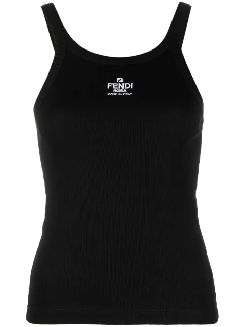 FENDI sleeveless cotton tank top Black FS7966ANQM