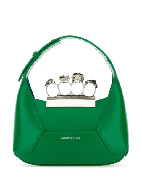 Alexander McQueen The Jewelled Hobo leather mini bag Green 731136DYTAB